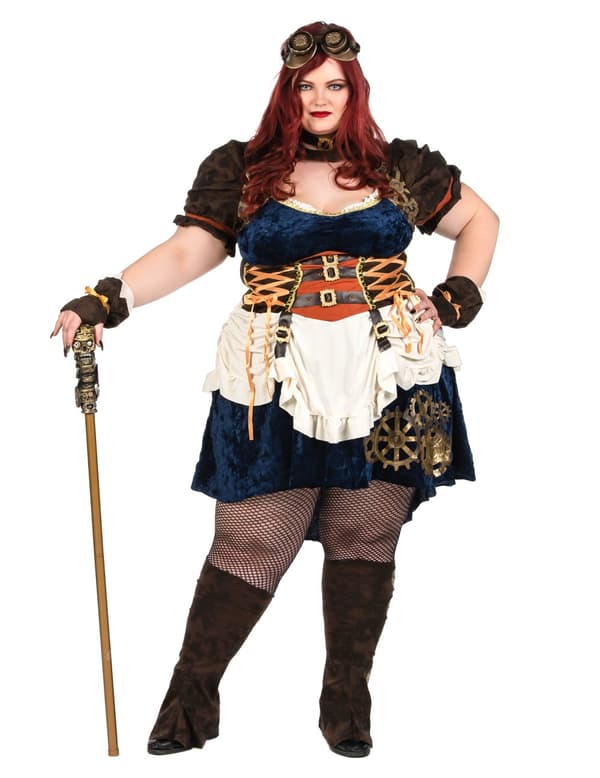Retro-futuristisk steampunk-kostyme for kvinne