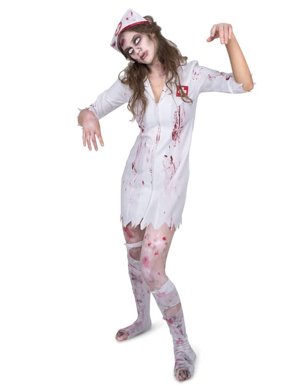 Zombifisert sykepleierkostyme for kvinner
