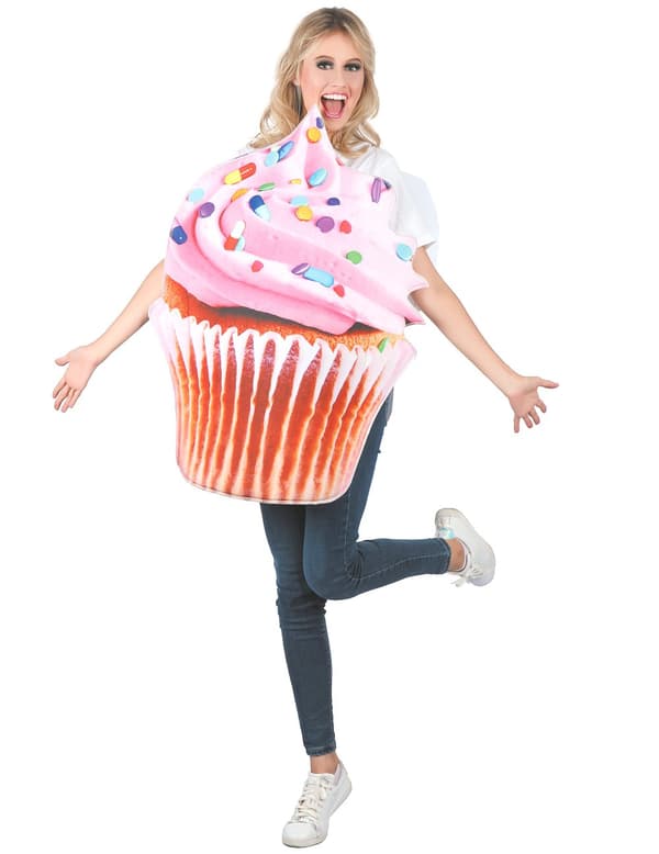 Rosa vitamin-cupcake-kostyme for voksne. Size-One Size (40)