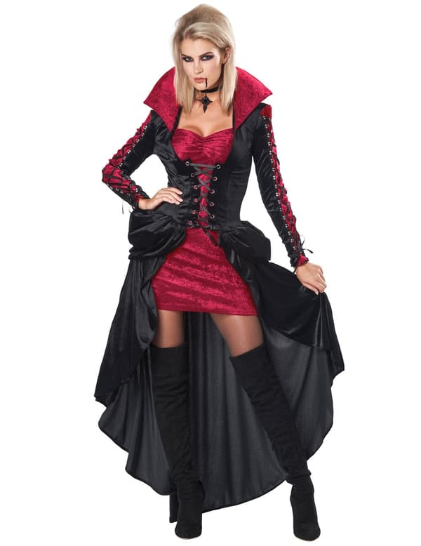 Vampyyrin punamusta naamiaisasu naiselle