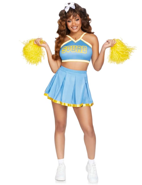 Cheerleaderin vaalensininen luksusasu naiselle
