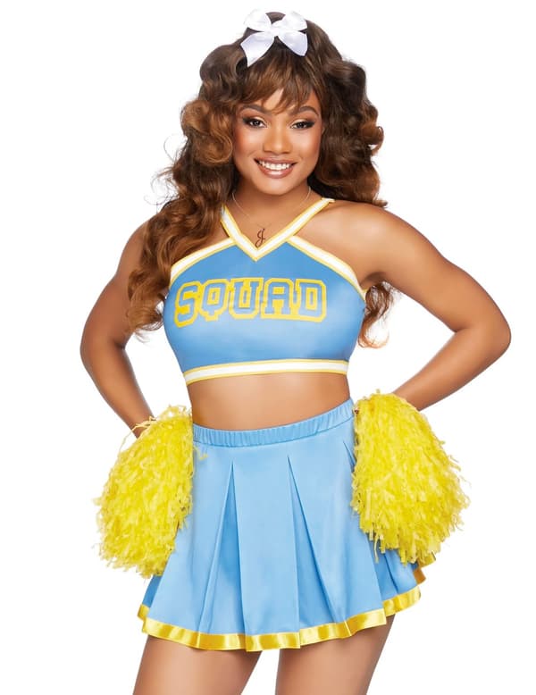 Cheerleaderin vaalensininen luksusasu naiselle