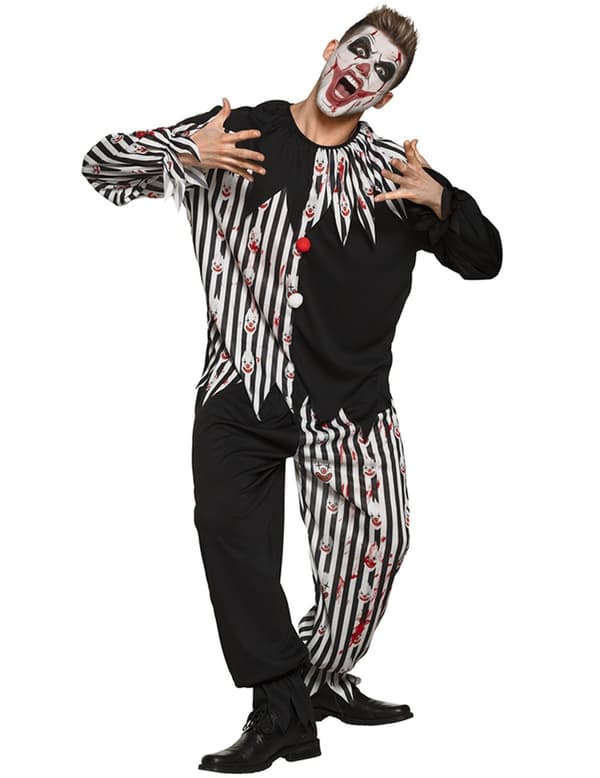 Sorgsen men blodtörstig clown herrdräkt