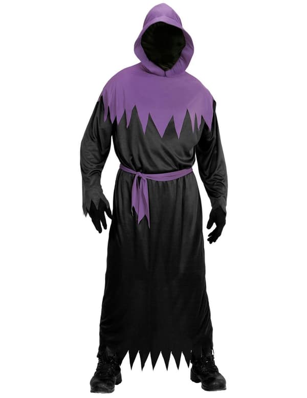 Manden med leen kostume sort og lilla til voksne