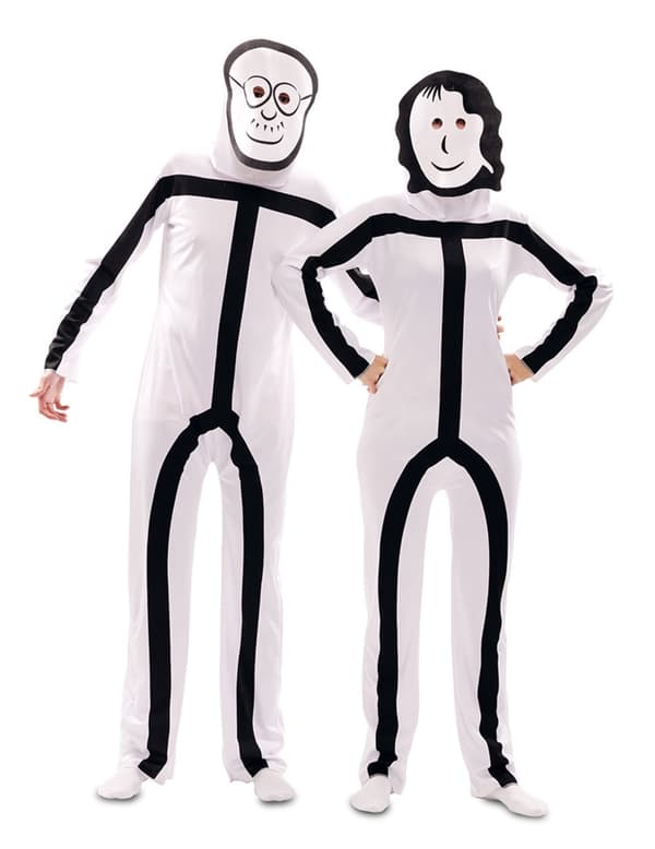 Stickman-asu aikuisille naamioiden kanssa
