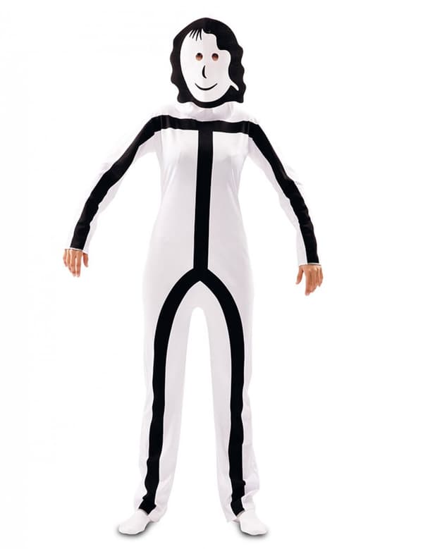 Stickman-asu aikuisille naamioiden kanssa