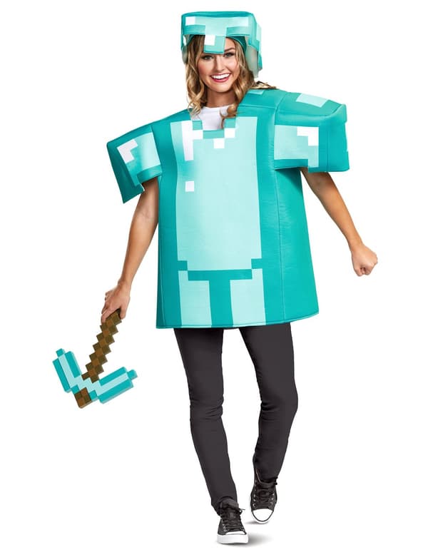 Minecraft™ kostyme med rustning for voksne. Size-One size