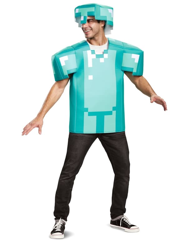 Minecraft™ kostyme med rustning for voksne. Size-One size