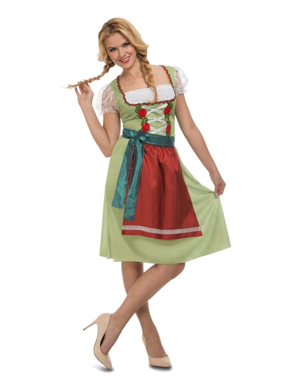 Oktoberfest kjole grøn - kvinde