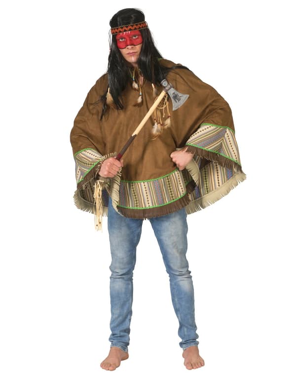 Luksus indianer poncho - voksen. Size-One size