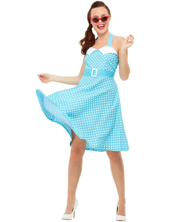 Retro pin-up pige blå L