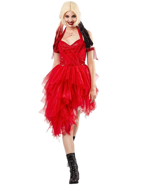 Harley Quinn™ rød kjole for kvinner - Suicide Squad 2™