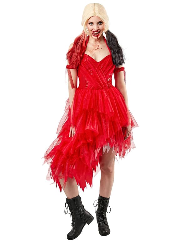 Harley Quinn™ rød kjole for kvinner - Suicide Squad 2™