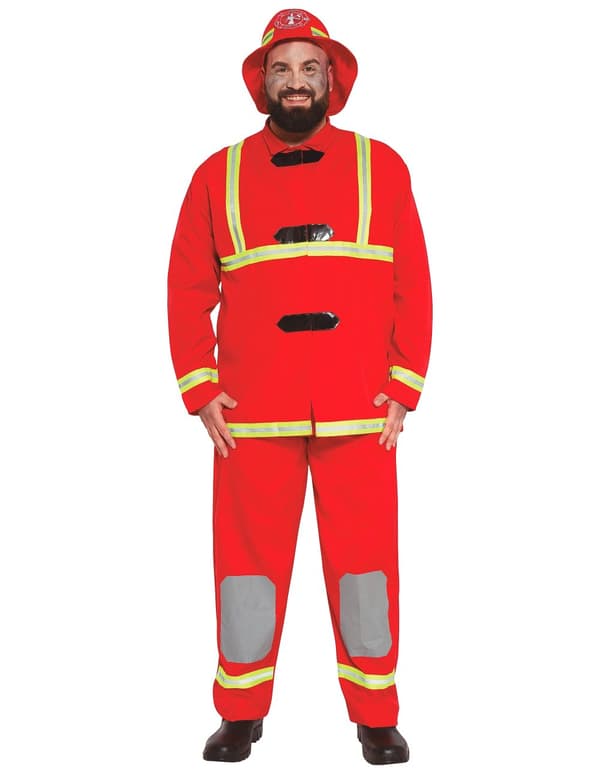 Brannmannskostyme i stor voksenstørrelse. Size-XL (54-56)