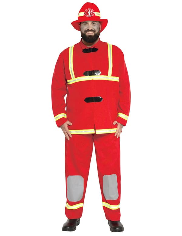Brannmannskostyme i stor voksenstørrelse. Size-XL (54-56)