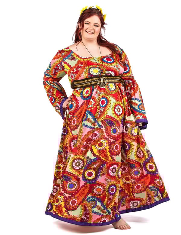 Forkledd hippiekjole i stor størrelse kvinne XXXL