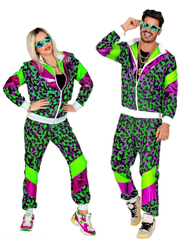 Plus Size Neon Leopard Print Treningsdrakt XL