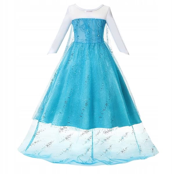ELSA KOSTUME ELZA DISGUISEKJOLE FRANSK TIL KARNEVALSBALL 122/128