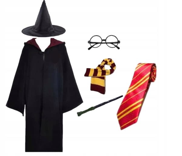 HERMIONE HARRY POTTER DRÄKT DRÄKT TILLBEHÖR 9in1 142/148