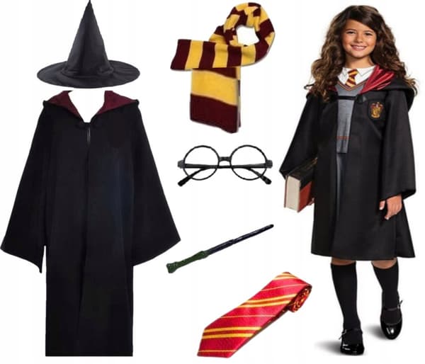 HERMIONE HARRY POTTER KOSTUME KOSTUME TILBEHØR 9in1 122/128