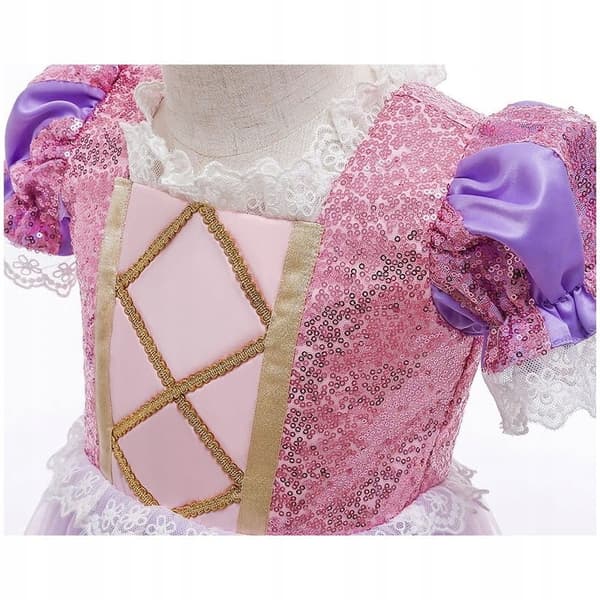 RAPUNZEL KOSTUME FLETNING TANGLED DRESS PRINSESSE KOSTUME 134/140