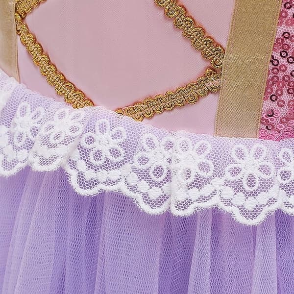 RAPUNZEL KOSTUME FLETNING TANGLED DRESS PRINSESSE KOSTUME 134/140