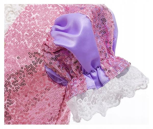 RAPUNZEL KOSTUME FLETNING TANGLED DRESS PRINSESSE KOSTUME 134/140