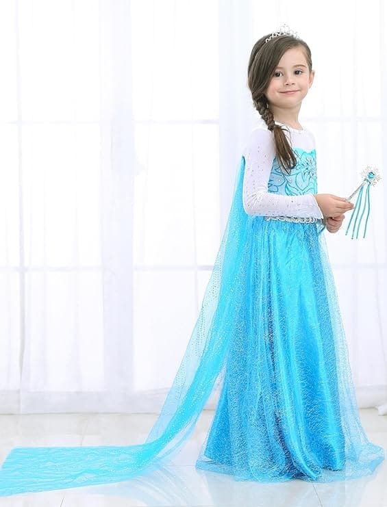 ELSA KOSTYM ELZA DISGUISE KLÄNNING FRANSK FÖR KARNEVALSBAL 134/140