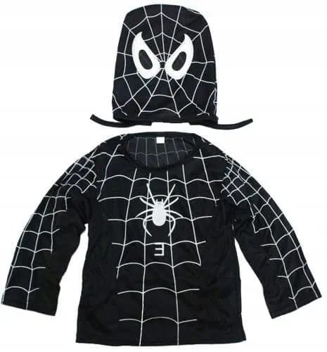 SPIDERMAN MUSTA PUKU LAITTEISSA 98-104 cm