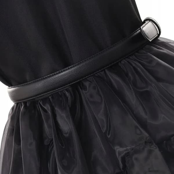 Onsdag Addams Costume Fancy Dress + Bälte 110-116