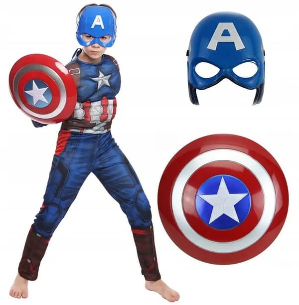 Captain America Shield Mask Ball Costume Carnival 120/130