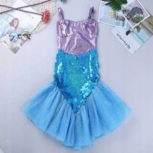 Havfrue Ariel kostume karneval kostume fancy kjole 120