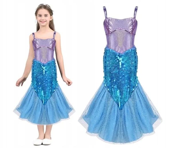 Havfrue Ariel kostume karneval kostume fancy kjole 120