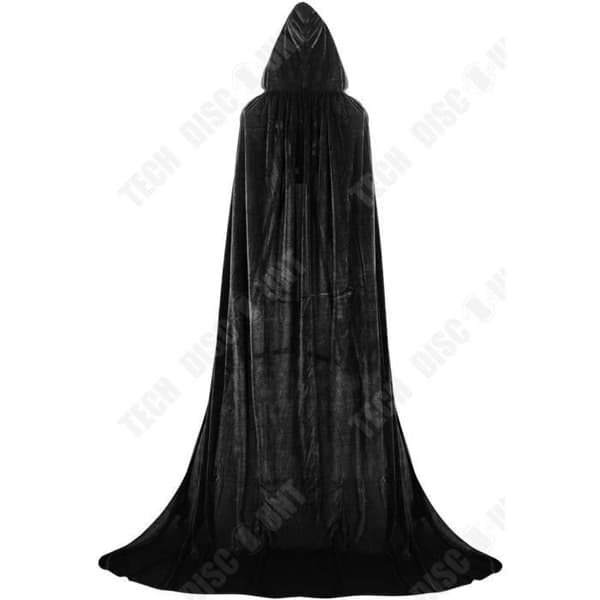 Svart cape i sammetslook 170 cm vuxen Halloween - TECH RABATT - Bra kvalitet - Cosplay