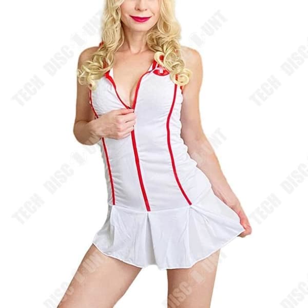 Halloween köttfärs kropp sjuksköterska kostym scenkostym klädd uniform elastisk tyg material kläder klä sig