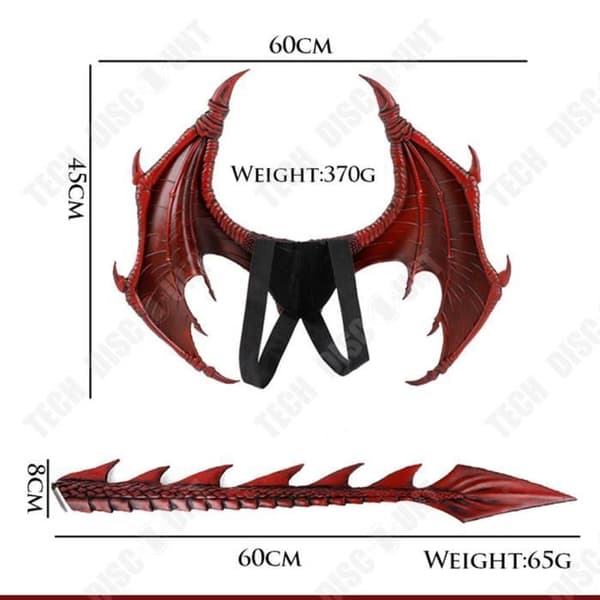 TD® Halloween dekoration Kids Dragon Wings Tail Mask Set