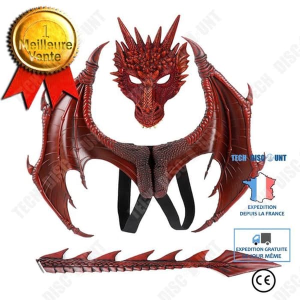 TD® Halloween dekoration Kids Dragon Wings Tail Mask Set