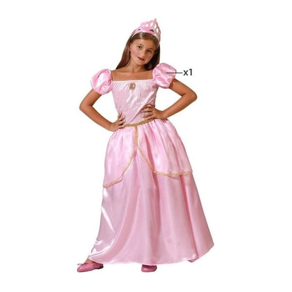 Kostym Flicka Prinsessan Aurora Rosa