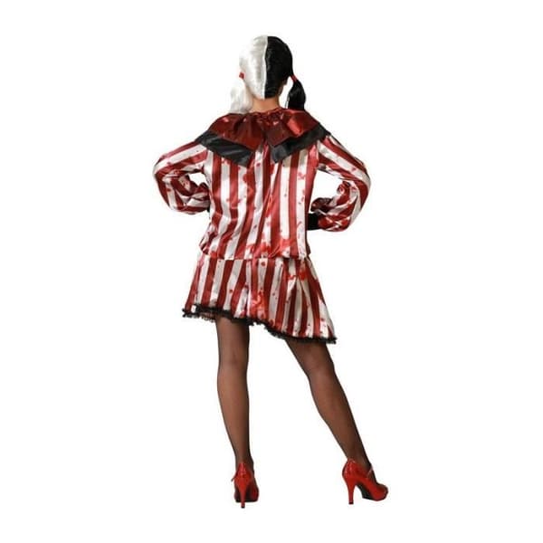 Devilish Clown Woman Costume - ATOSA - Halloween - Tunika och shorts - Röd och grå