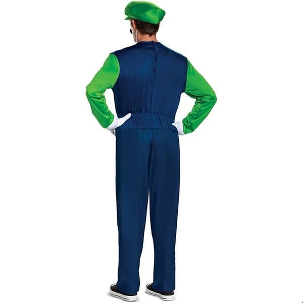 Officiell Luigi Kostym för Vuxna, Halloween Utklädnad för Män, Klassisk Rörmokaroutfit, XXL
