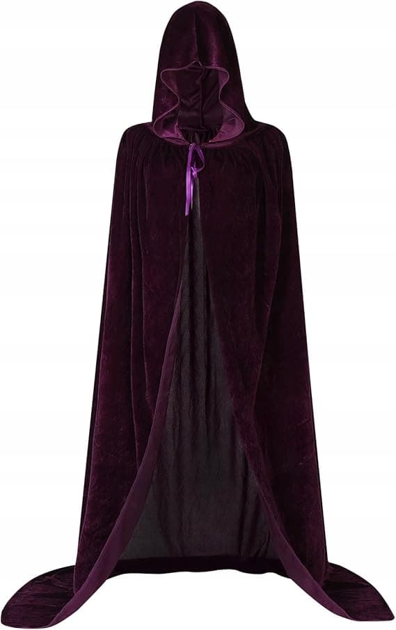 Cape Vampire Wizard Witch Halloween Carnival Lilla 100 cm