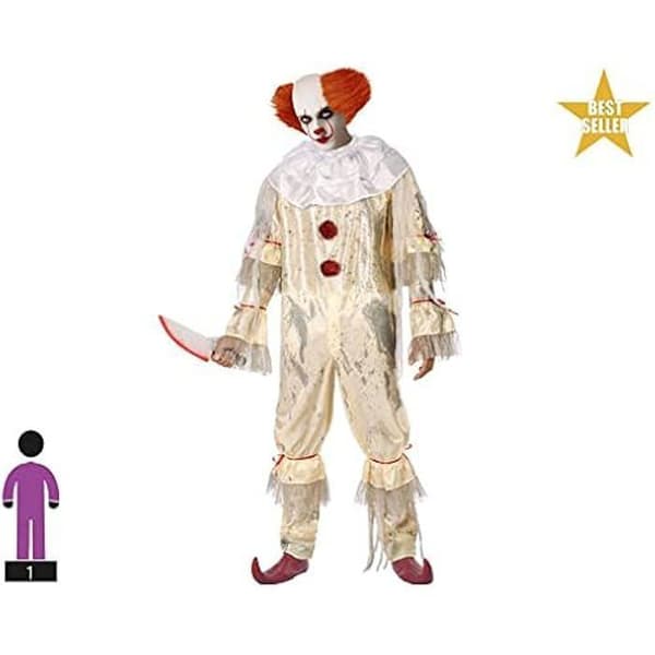 Clownkostym - ATOSA - Herr - Beige - XS - Blodig Jumpsuit