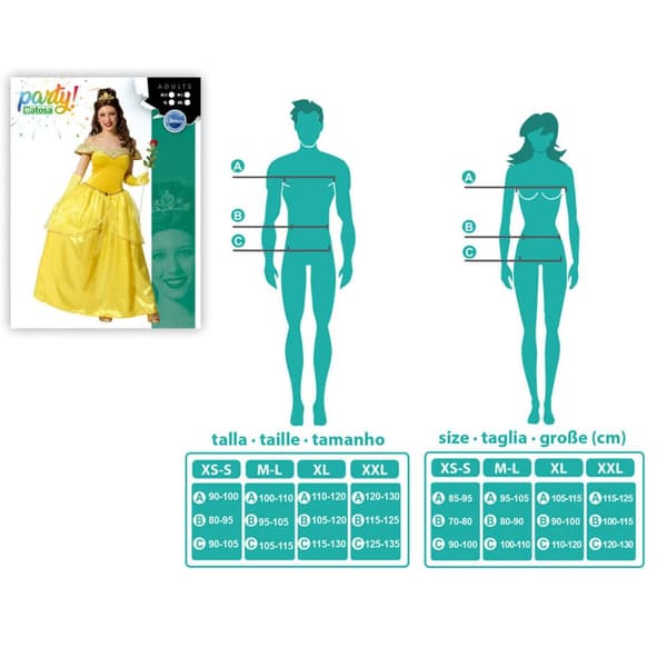 Kostume til voksne Gylden Prinsesse - XL
