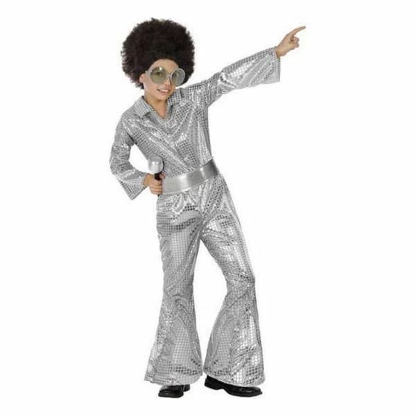 Kostume til børn Disco Sølvfarvet - 5-6 år