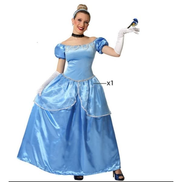 Kostyme voksne Prinsesse Blå - XL