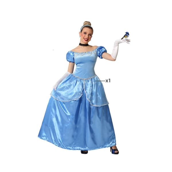 Aikuisten asut Prinsessa Sininen - XL