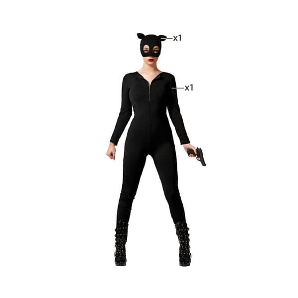 Kostume til voksne Sort Superheltinde - XL