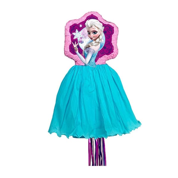 Elsa Frozen string pinata i papper och plast - DISNEY - Girl - 29,5 x 61,8 x 2,7 cm - Blå