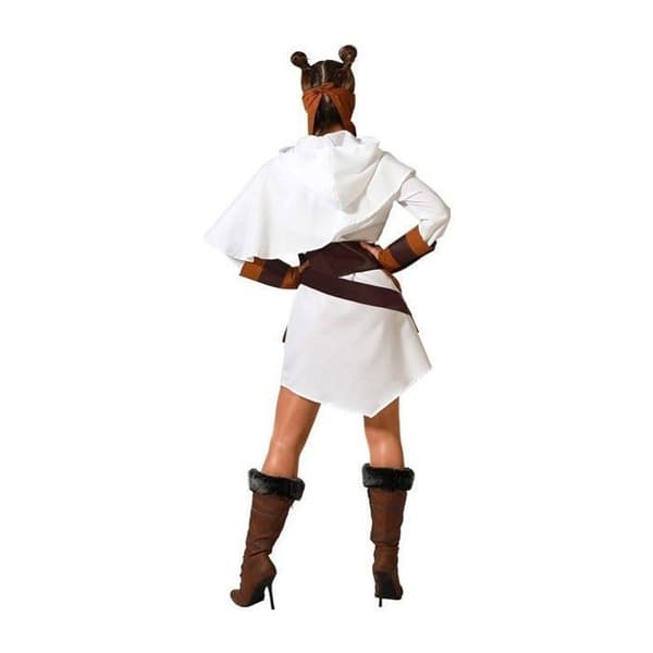 Kostym Kvinna - ATOSA - Jedi Riddare - Star Wars Kostym - Vit Klänning - Inkluderade Tillbehör