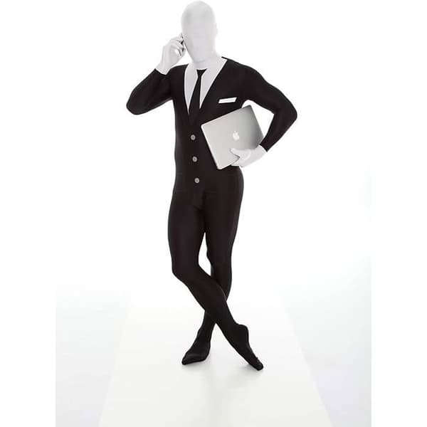 Morphsuits Kostym Slenderman, Skrämmande Halloween Dräkt, Herr Outfit, XXL